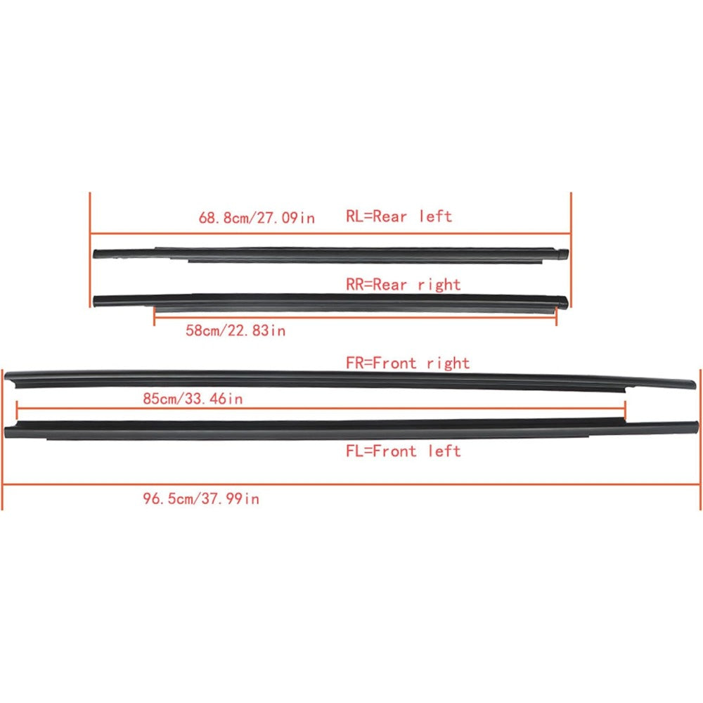 Window Weatherstrip Kit for 2007-2016 Toyota Yaris Sedan, 4-Piece