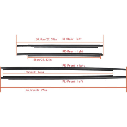 Window Weatherstrip Kit for 2007-2016 Toyota Yaris Sedan, 4-Piece