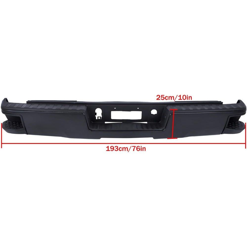 Black Steel Rear Step Bumper for Chevrolet Silverado 1500 & GMC Sierra 1500 2014-2018, GM1103177