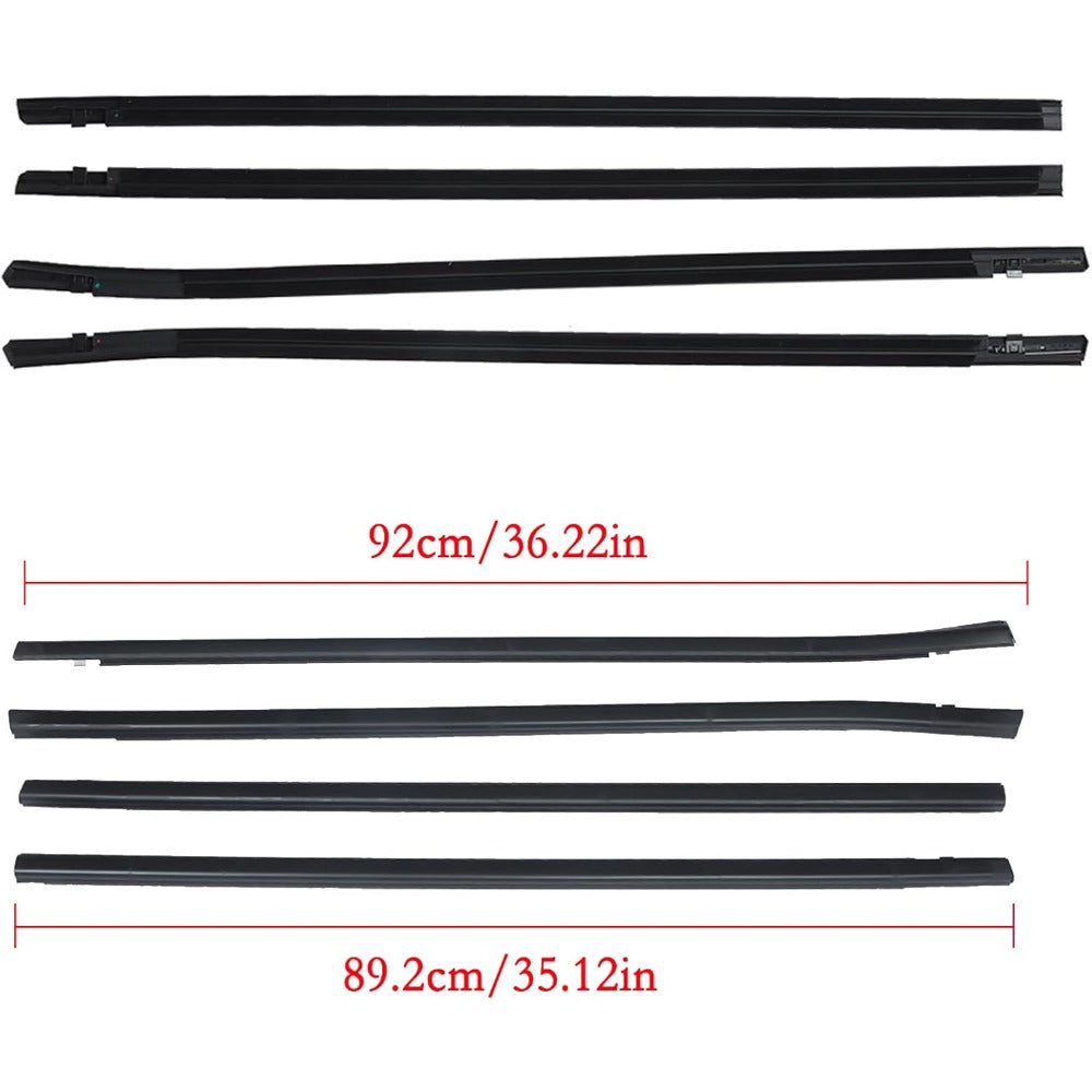 Window Weatherstrip Molding Kit for 2016-2019 Honda Civic Sedan, 4-Piece