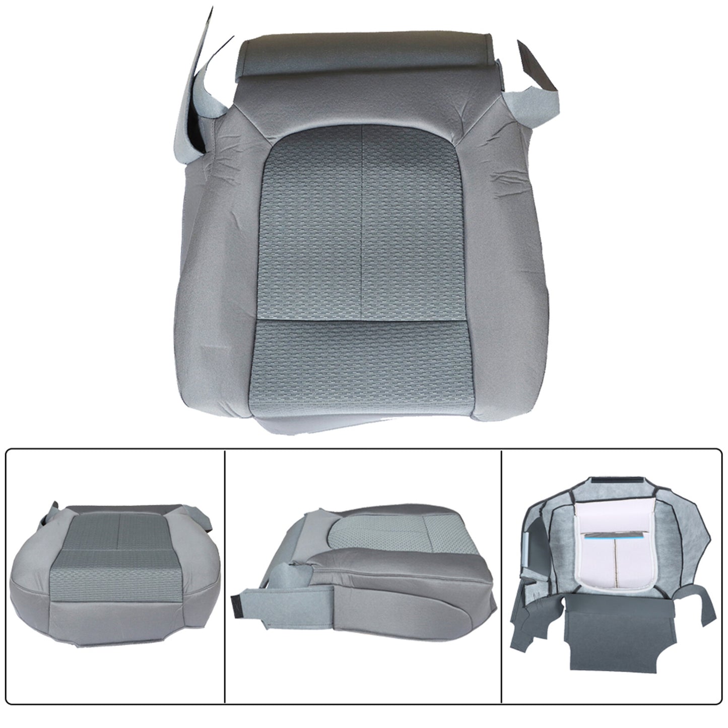 munirater Gray Driver Side Cloth Seat Cover Replacement for 2011 2012 2013 2014 F150