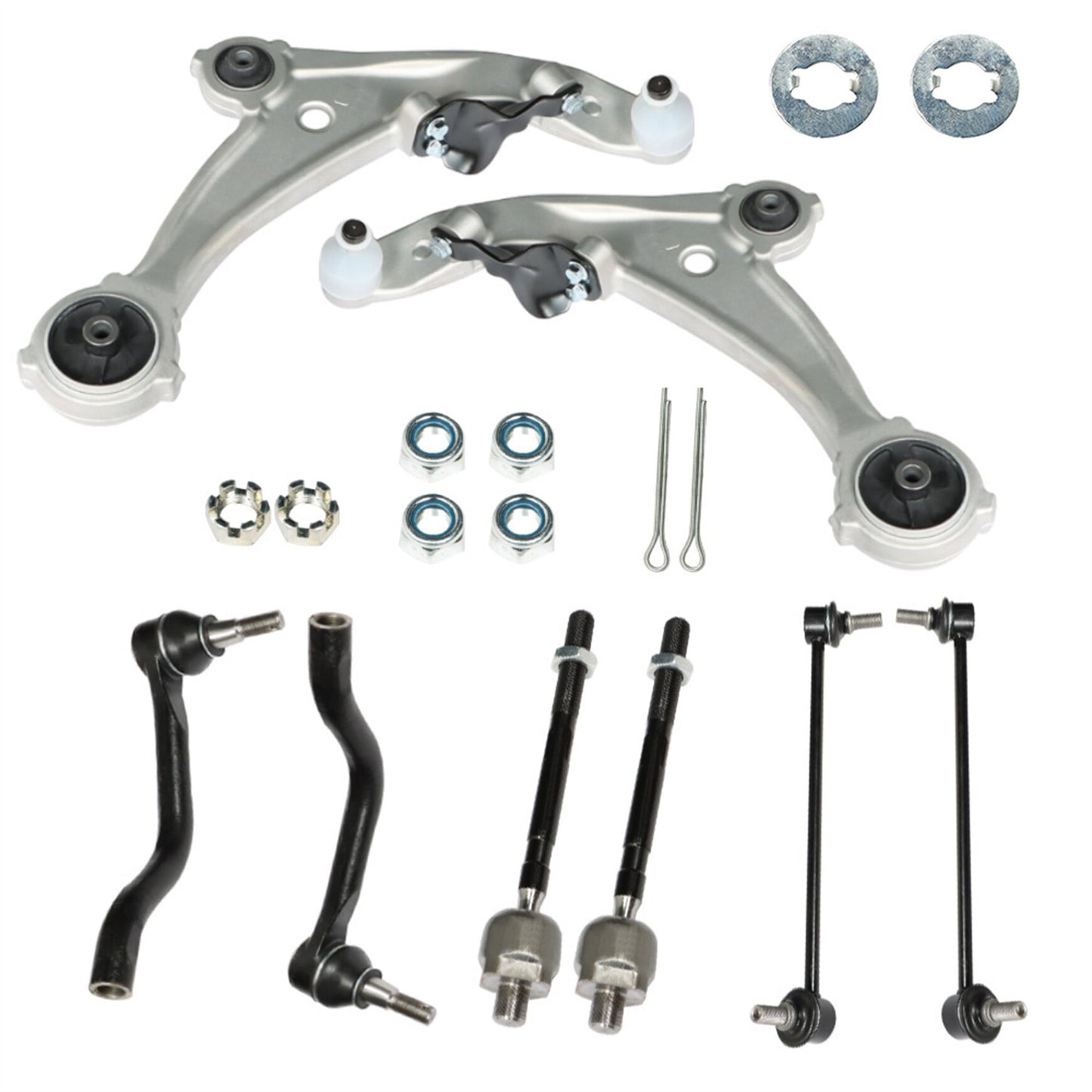 munirater 8-Pack Lower Control Arms w/Ball Joints Suspension Kit Replacement for 2007-2012 Nissan Altima, 2013 Coupe Models Only