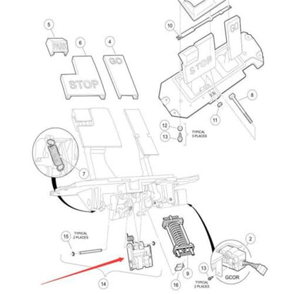 munirater Brake Pawl Lock Assembly Replacement for Club Car Precedent Golf Cart 2004-2009 1033205-01