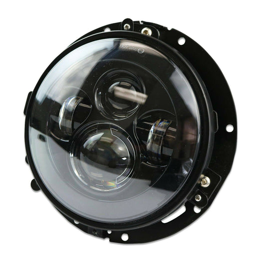 munirater 7In LED Projector Black Headlight With Adapter Mount Replacement for Dyna 2012-2013