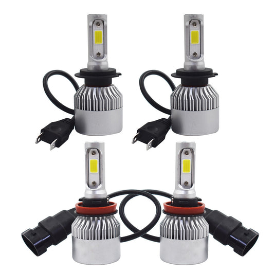 munirater 4-Pack H7 & H11 LED High/Low Beam Headlight Bulbs Combo Kit 6000K White Total 3000W 450000LM