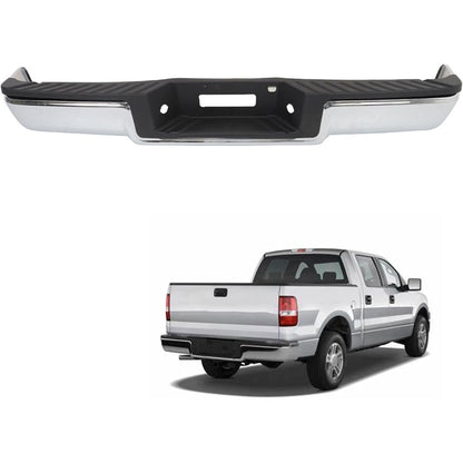 Chrome Steel Rear Bumper for Ford F-150 2006-2008, without Sensor Holes, FO1103136