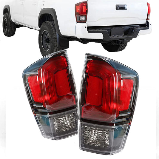 munirater Pair of Black Bezel & Clear Lens Tail light Assembly Replacement for Tacoma 2016-2020 Left and Right Side TO2800201 TO2801201