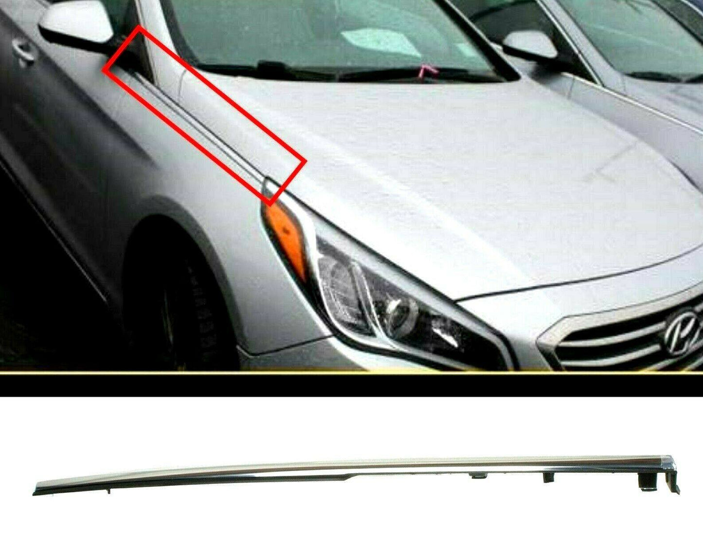 munirater Right Front Fender Chrome Garnish Molding Trim Replacement for 2015 2016 2017 Hyundai Sonata 87772-C1000