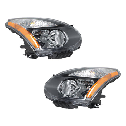 munirater Headlight For 08-13 Nissan Rogue/14-15 Rogue Select Black Housing Halogen RH+LH