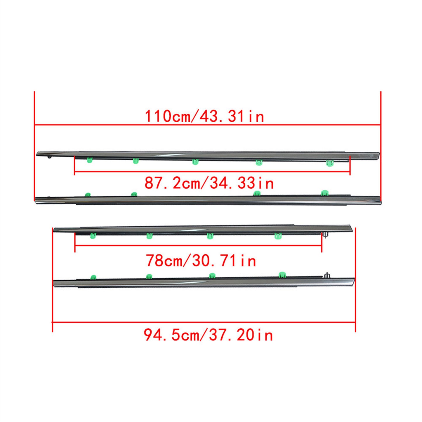 munirater Window Weatherstrip Moulding Trim Seal Belt Outer Chrome Replacement for Honda CR-V 2012-2016 72450-T0G-A01 72950-T0G-A01