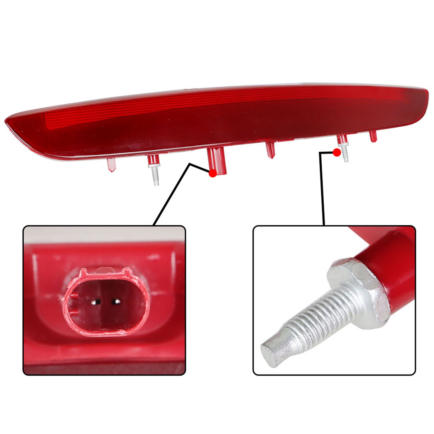 munirater Car Rear Center Third Brake Light Lamp LED Light Replacement for 2015-2020 68247167AA