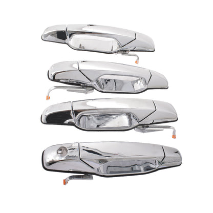 munirater Exterior Chrome Door Handle Set Front Rear Driver Passenger Side Replacement for 2007-2014 Escalade Silverado GM1310163