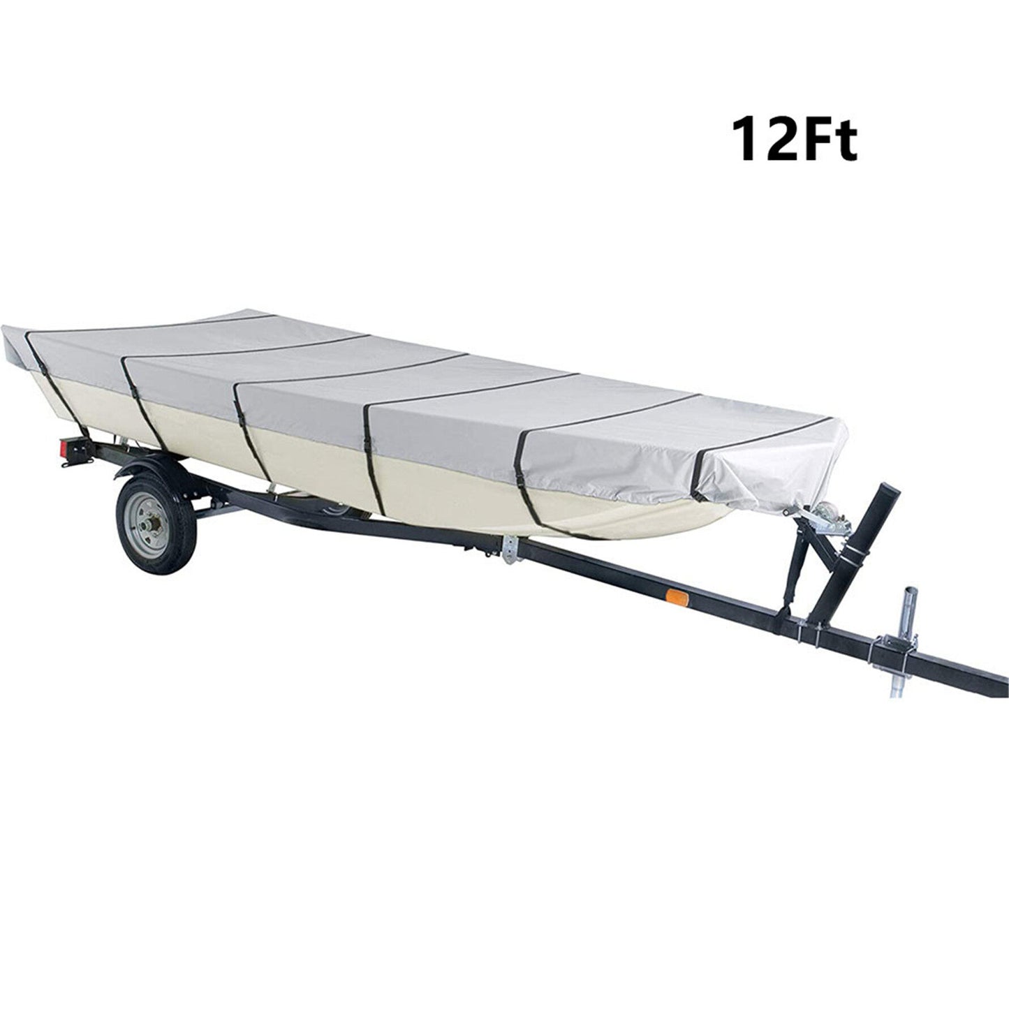 munirater Boat Cover Heavy Duty Trailerable Replacement for Jon Boat 12Ft Long and Beam Width up to 56 Inch