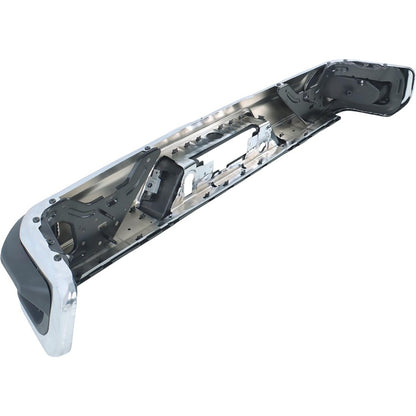 Chrome Rear Step Bumper for Chevrolet Silverado & GMC Sierra 2500 / 3500 2020-2025, without Sensor Holes