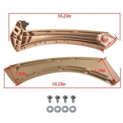 munirater Right Side Beige Inner+Outer Door Panel Handle Pull with Bracket Trim Cover Replacement for E90 328i 51417230854