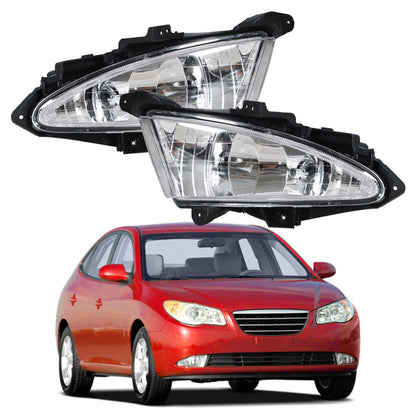 munirater 1 Pair of Clear Lens Bumper Fog Light Assembly (Left & Right Side) Replacement for Hyundai Elantra 2007-2010