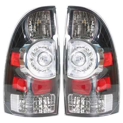 munirater Pair of Black Housing Clear Lens LED Rear Tail Light Assembly Replacement for 2005-2015 Toyota Tacoma 8155004150 8155004160