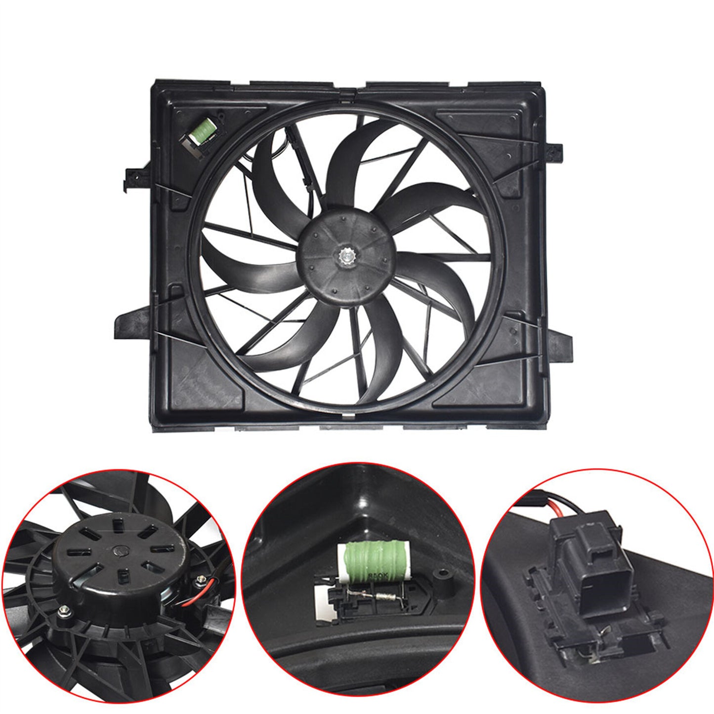 munirater Dual A/C Radiator Cooling Fan Replacement for 2011-2018 Grand 55037992AD