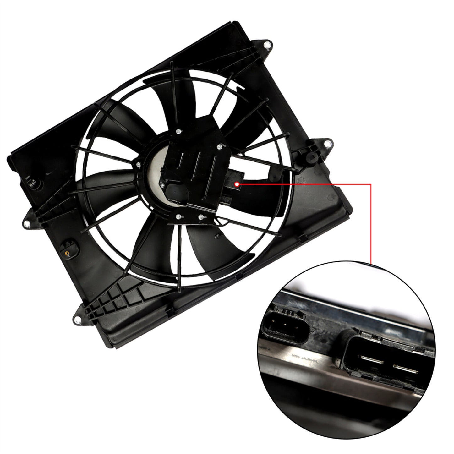 munirater Engine Radiator Condenser Cooling Fan Assembly 2016-2021 Civic DX/LX/SE/EX/Sport HO3115174 190155BAA01 12V Black