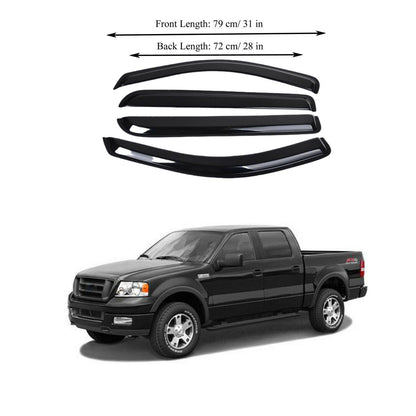 munirater Side Window Visor Vent Sun Rain Guard Deflector Replacement for 2005-2008 F-150 Crew Cab Pickup 4-Door