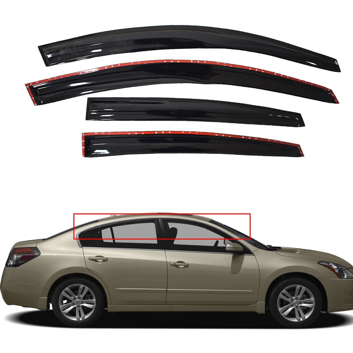 munirater Window Visor Vent Rain Guard Deflector Replacement for 2007-2012 Nissan Altima Sedan