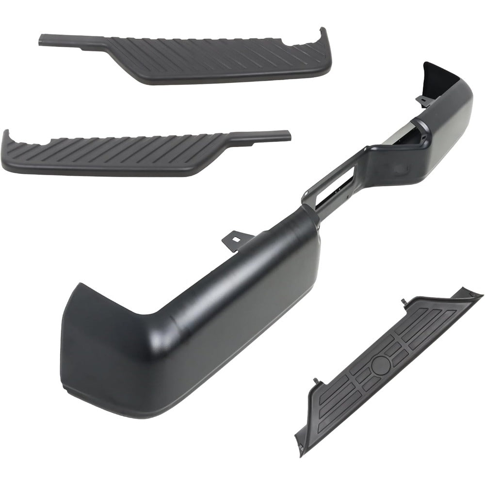 Black Rear Bumper Face Bar and 3 Step Pads for Nissan Titan XE 2007-2010 / S 2011-2015, 850309FM0B