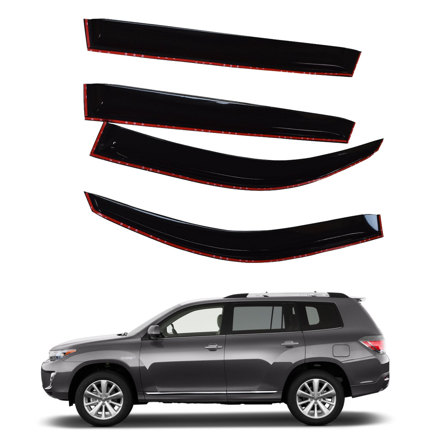 munirater Side Window Vent Visor Rain Deflector Guard Replacement for 2008-2013 Toyota Highlander