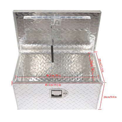 munirater For Trailer Pickup or RV 20Inch Aluminum Diamond Plate Tool Box Silver