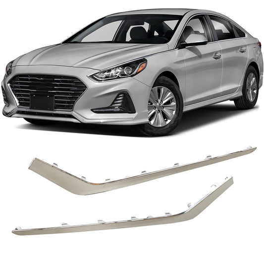 munirater Left Right Front Bumper Face Bar Trims Molding Step Pads Replacement for 2018 Sonata