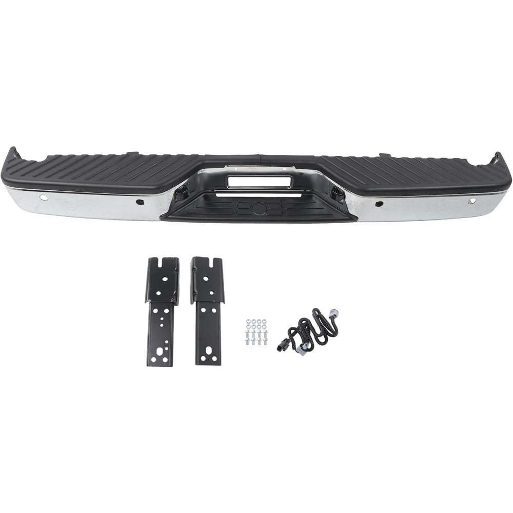 Chrome Steel Rear Step Bumper for Nissan Titan 2004-2015, without Big Tow Package, NI1103111