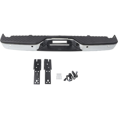 Chrome Steel Rear Step Bumper for Nissan Titan 2004-2015, without Big Tow Package, NI1103111