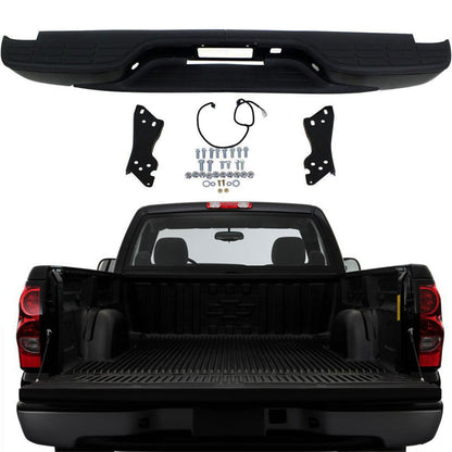 Rear Step Bumper Black Steel Replacement for Sierra Silverado 1999-2007