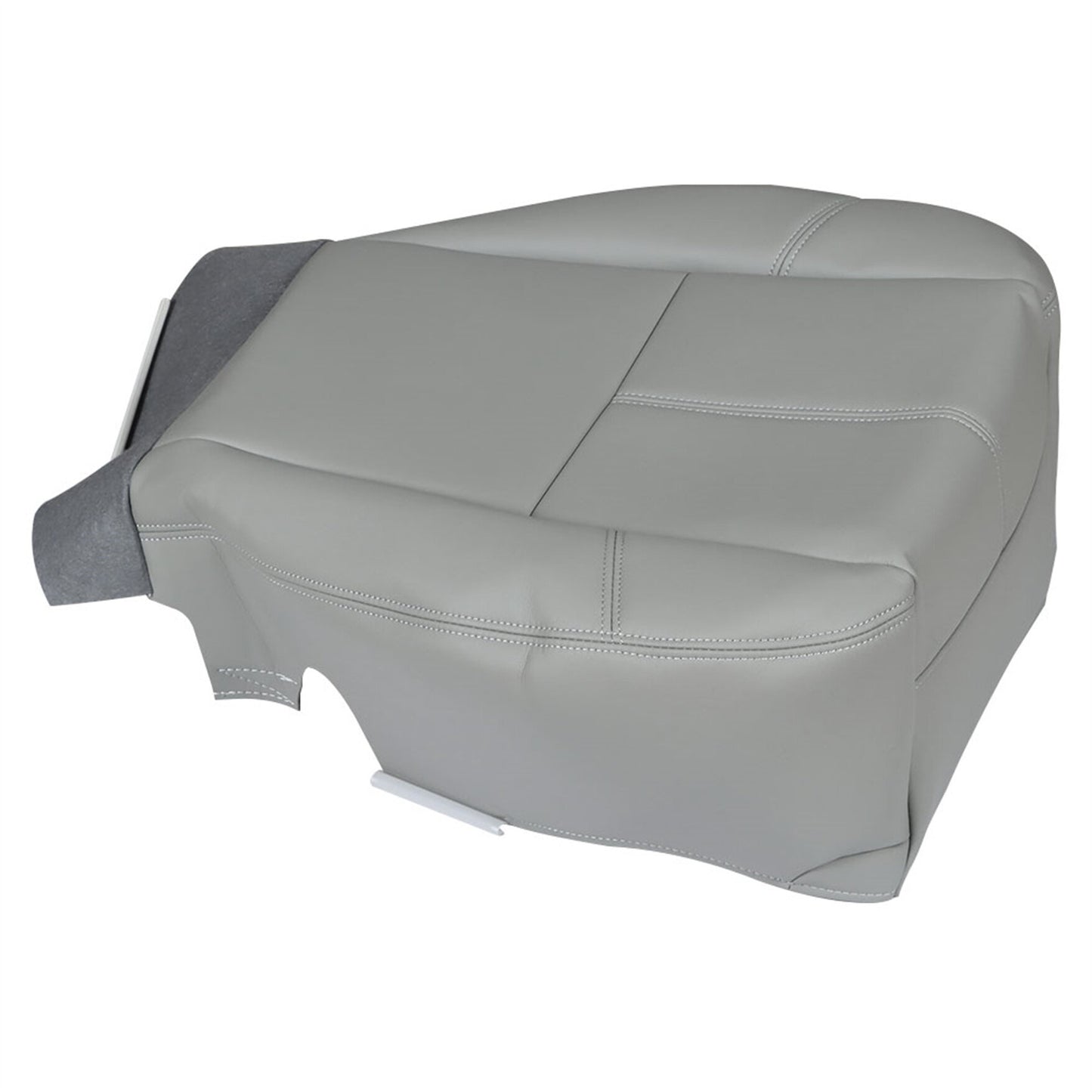 munirater Front Driver Side Bottom Seat Cover Gray Leatherette Replacement for 2007 2008 2009 2010 2011 2012 2013 2014 Silverado