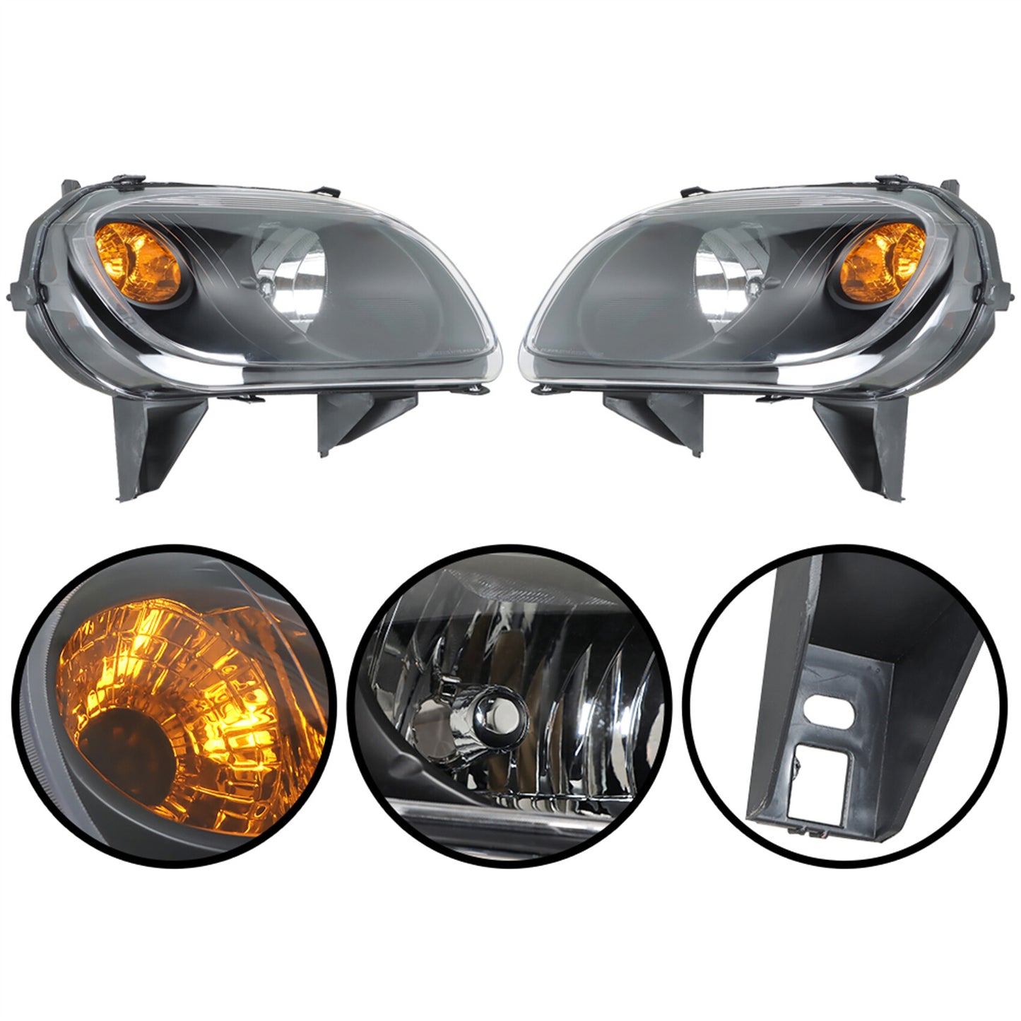 munirater Driver&Passenger Side Headlights Headlamps For 2006-2011 Chevolet HHR