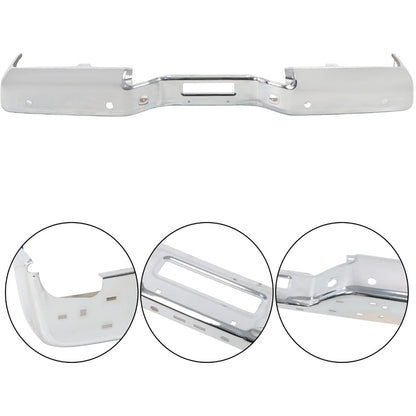 Chrome Steel Rear Bumper Face Bar for Nissan Titan 2004-2015, without Big Tow Package, NI1102150