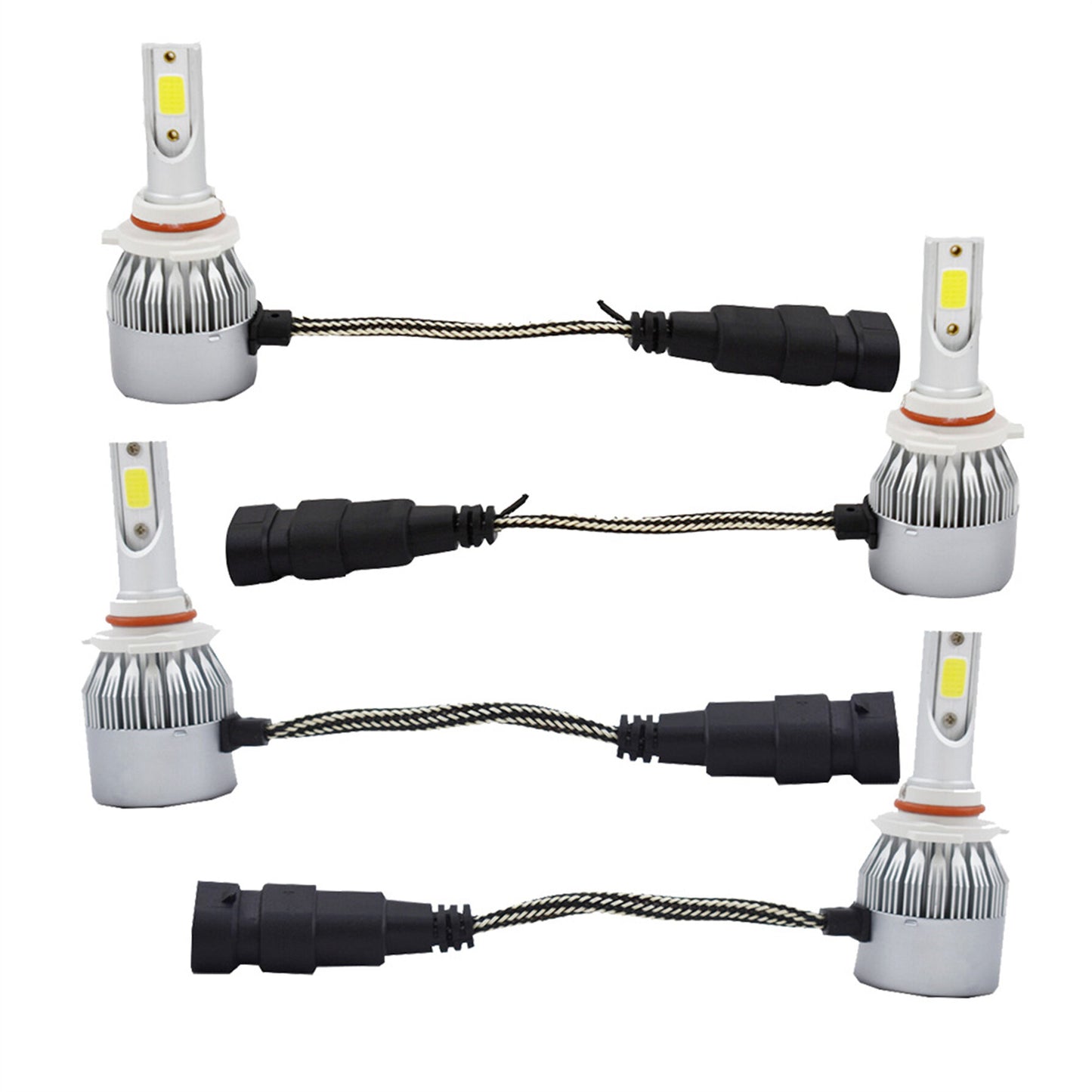 munirater 4-Pack 9005 & 9006 Combo High/Low Beam LED Headlight Bulbs 6000K White