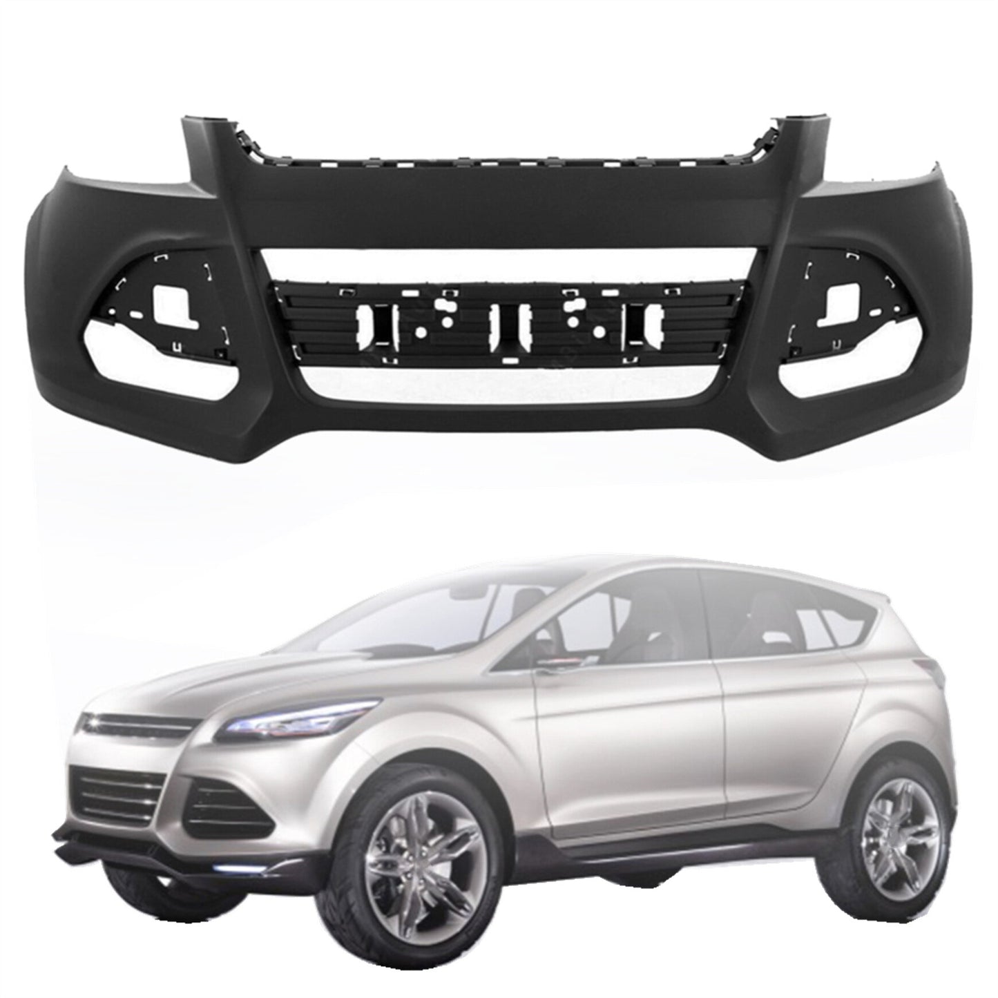 Primered Front Bumper Cover w/o Sensor Hole Replacement for 2013-2016 Escape