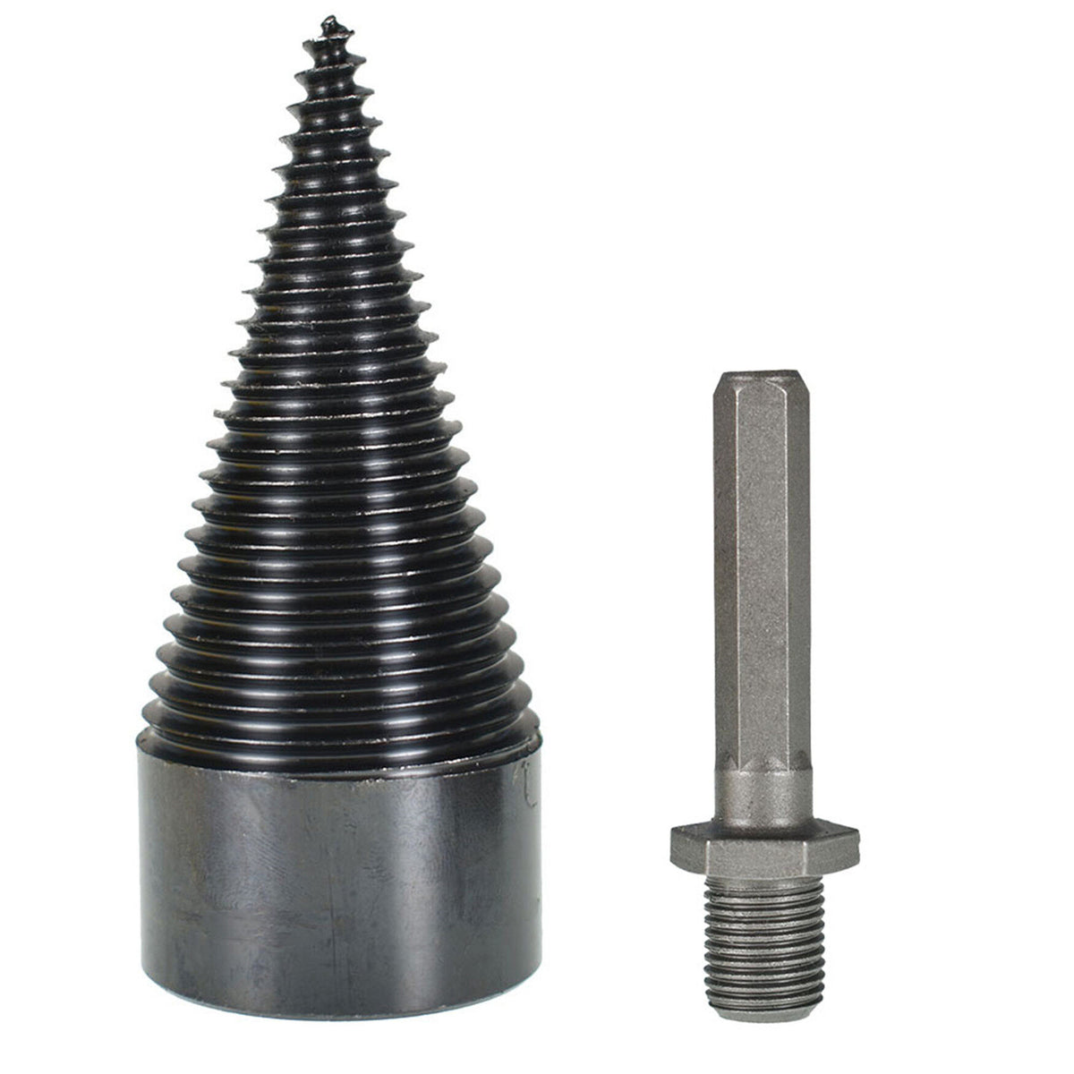 munirater Heavy Duty Log Splitter Screw Cone,42MM Removable Firewood Log Splitter Drill Bit,for Family,Outdoor,Camping,Farm,High Speed Twist Firewood Drill Bit(Hex Handle)