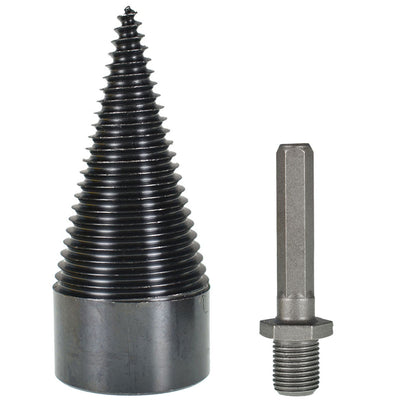 munirater Heavy Duty Log Splitter Screw Cone,42MM Removable Firewood Log Splitter Drill Bit,for Family,Outdoor,Camping,Farm,High Speed Twist Firewood Drill Bit(Hex Handle)