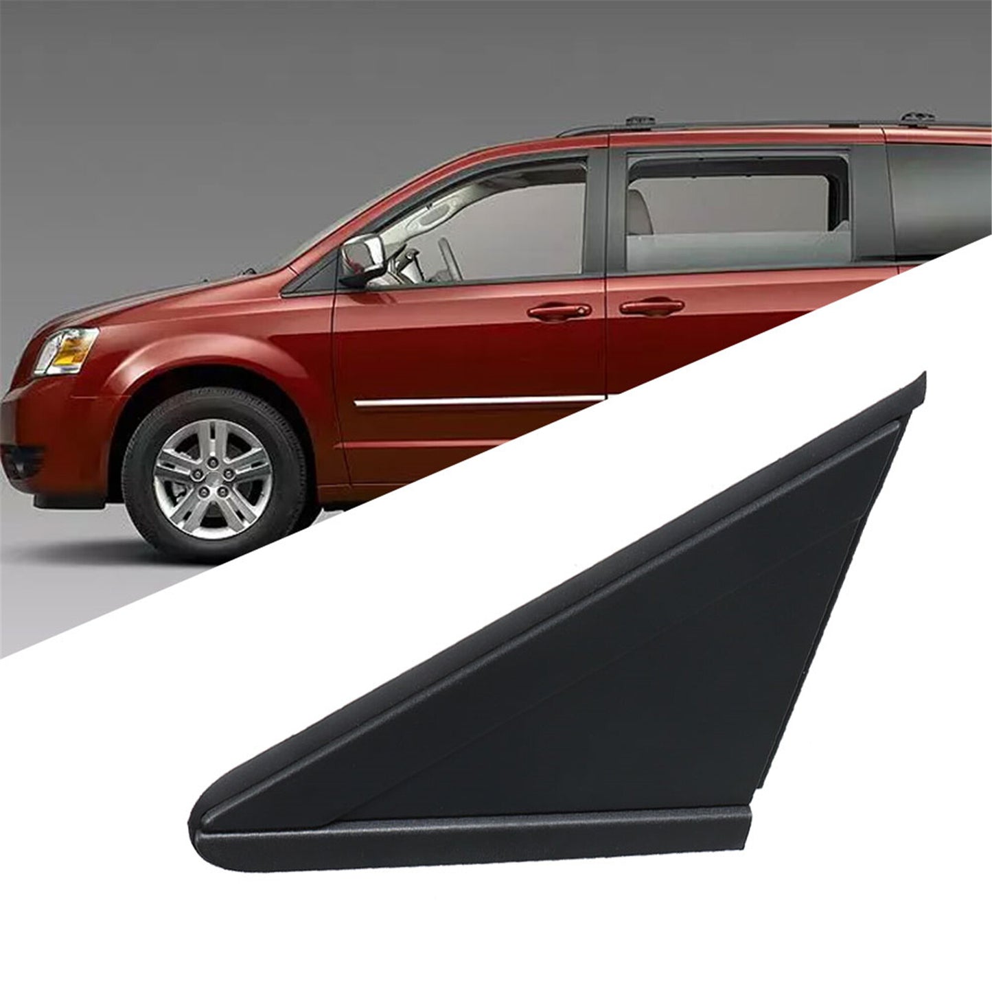 munirater Left Drivers Side Exterior Side View Mirror Panel Fascia Triangle Trim Replacement for 2008-2016 Town & Country 2008-2017 Grand Caravan