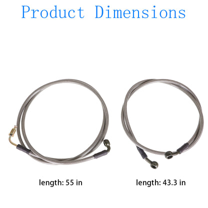 munirater Extended Front/Rear Brake Lines For Polaris RZR 800/S 800/4 800/XP 900/570 1068