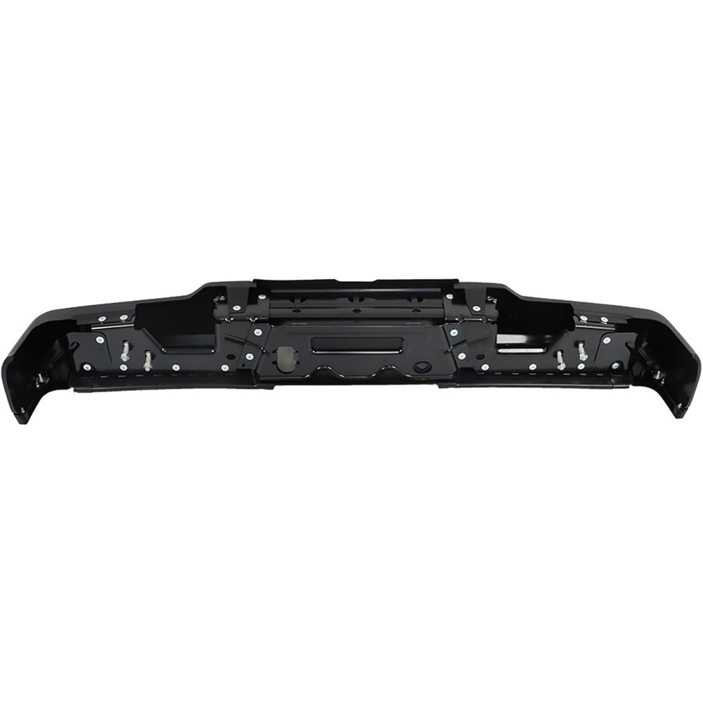 Black Steel Rear Step Bumper for Ford F-250 Super Duty 2017-2019, without Sensor Holes, FO1103196