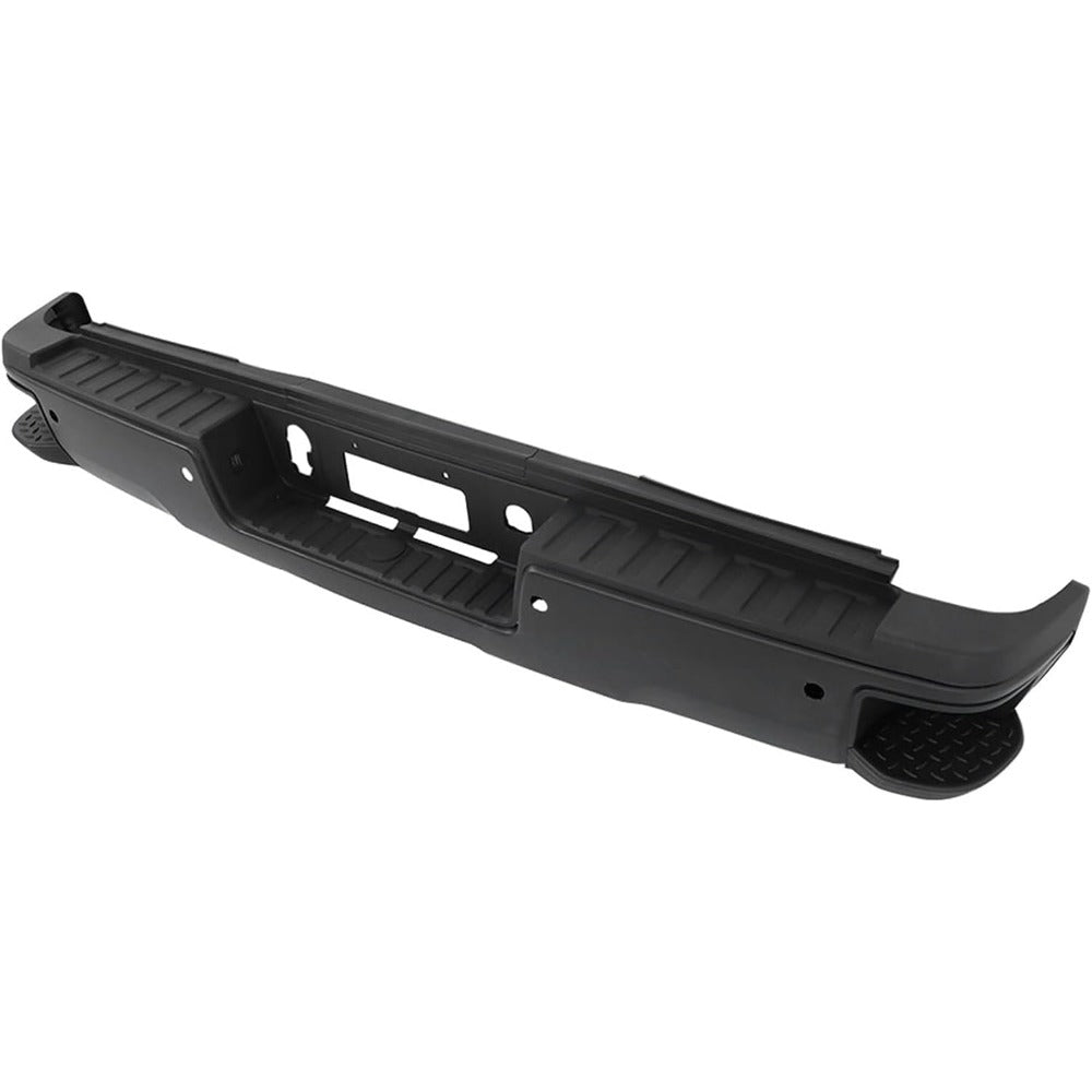Black Rear Bumper for Chevrolet Silverado & GMC Sierra 2500 / 3500 2015-2019, SRW, with Sensor Holes