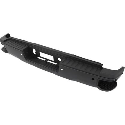 Black Rear Bumper for Chevrolet Silverado & GMC Sierra 2500 / 3500 2015-2019, SRW, with Sensor Holes