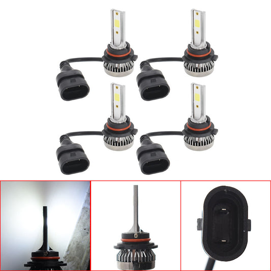 munirater 9005 + 9006 3200W 520000LM Combined LED Headlight High Beam/Low Beam LED Bulbs 6000K White 4 Bulbs Replacement for Car, SUV, ATV, VAN, Pickup Truck, Bus, Wagon, Motorcycle etc