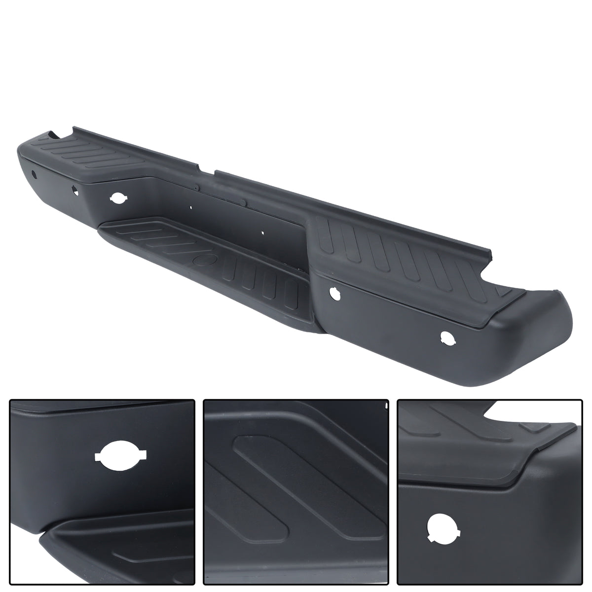 Black Rear Bumper Assembly for Nissan Frontier 2013-2021, with Sensor Holes, NI1103126
