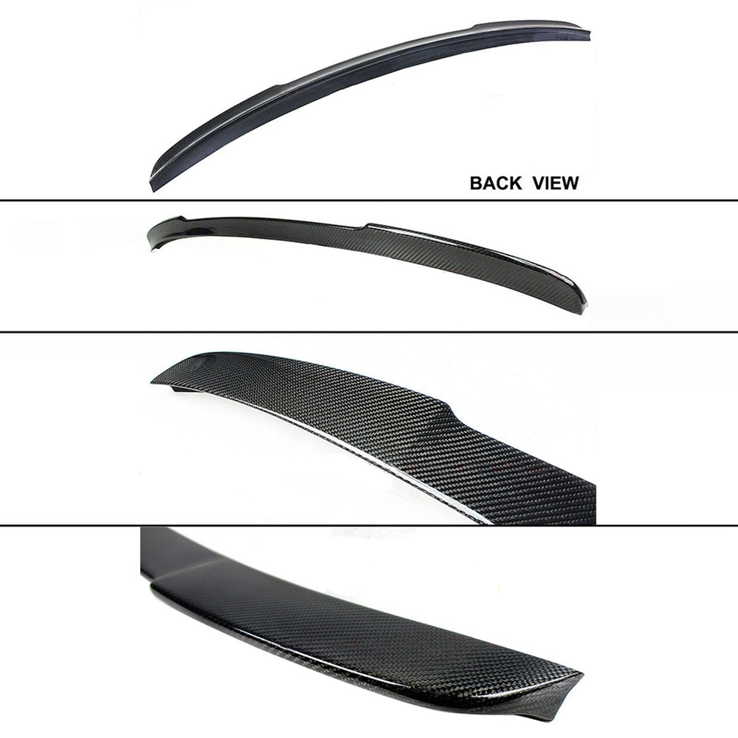 munirater Carbon Fiber Rear Trunk Spoiler Wing Replacement for 2014-2018 A3 S3 Sedan V Type