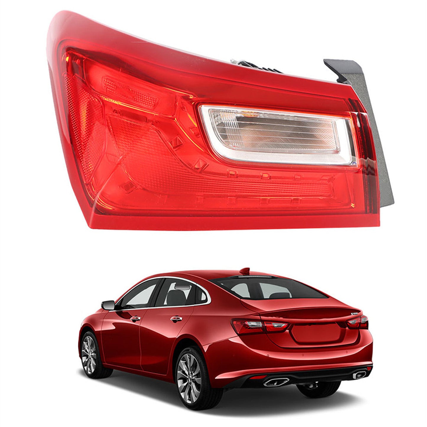 munirater 1-Pack Rear Left Non-LED Tail Light Brake Lamp Assembly Replacement for 2016-2021 Malibu Outer Driver Side 84132376 GM2804122