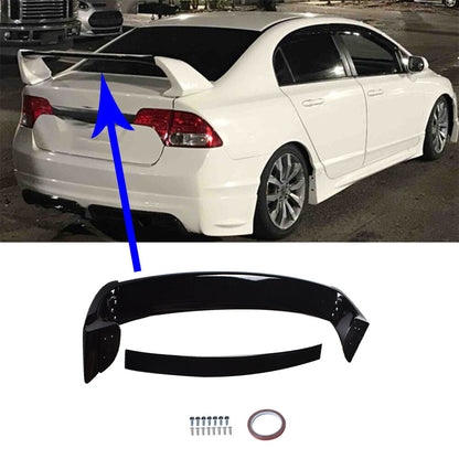 munirater Glossy Black Trunk Spoiler Wing Replacement for 2006-2011 Honda Civic Sedan MU