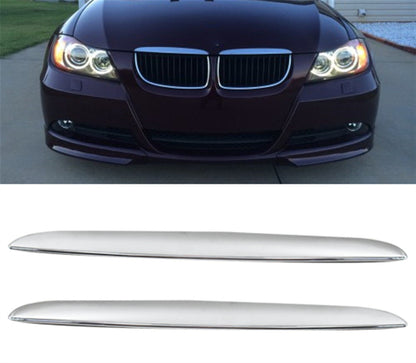 munirater Front 2 Hood Molding Chrome Trims Above For BMW E90 E91 325i 330i 2PCS